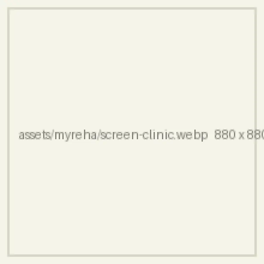 MyReha — the clinic dashboard with search and filters