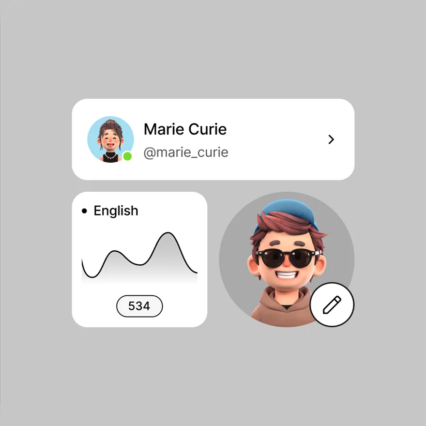 ASI — the profile card with subject progress and points